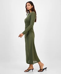 Bar Iii Women's Low-Back Ruched Mesh Midi Dress, Macy's Exclusive