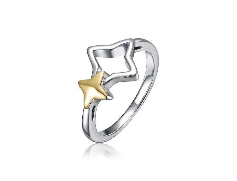 Rachel Glauber Two-Tone with Open Star Statement Ring