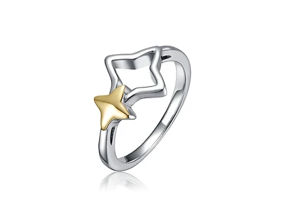 Rachel Glauber Two-Tone with Open Star Statement Ring