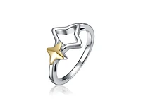 Rachel Glauber Two-Tone with Open Star Statement Ring