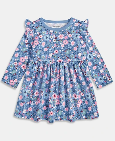 First Impressions Baby Girls Long Sleeve Floral Print Dress