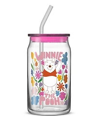 JoyJolt Pooh and Friends Can Tumblers with Lids and Straws, Set of 4