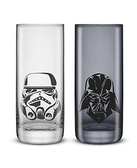 JoyJolt Star Wars Dark and Light Silhouette Tall Drinking Glasses, Set of 2