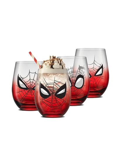 JoyJolt Spidey Sense Stemless Drinking Glasses, Set of 4