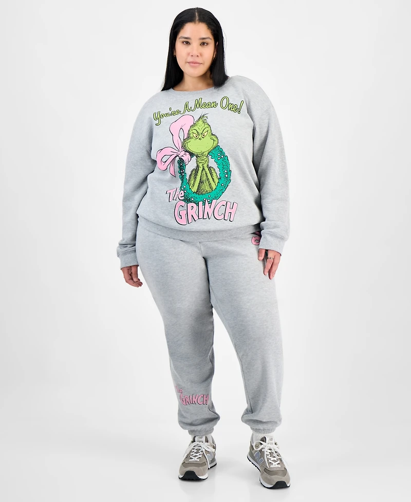 Love Tribe Trendy Plus Grinch Wreath Graphic Sweatshirt