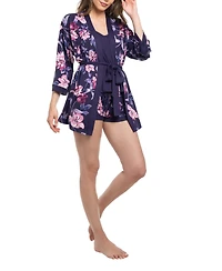 Linea Donatella Women's Jazlyn Knit 3Pcs Travel and Sleep Pajama Set