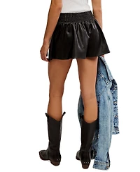 Free People Paradise Found Faux Leather Skort