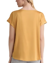 Jones New York Petite Hammered Satin Button-Trim Blouse