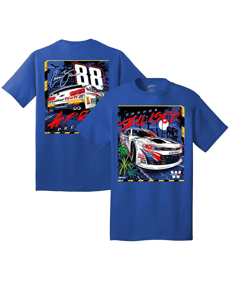 Jr Motorsports Official Team Apparel Men's Royal Connor Zilisch WeatherTech Car T-Shirt