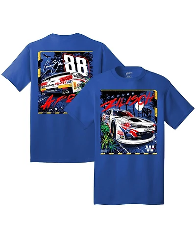 Jr Motorsports Official Team Apparel Men's Royal Connor Zilisch WeatherTech Car T-Shirt