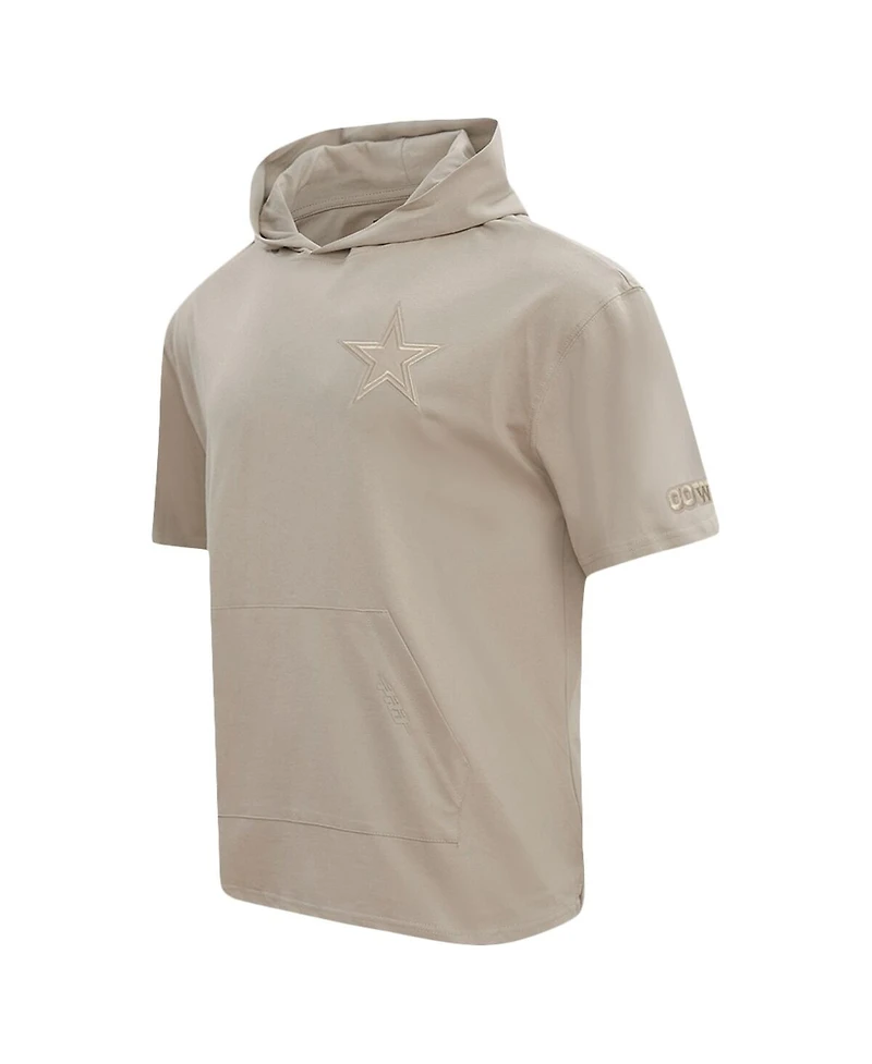 Pro Standard Men's Tan Dallas Cowboys Neutrals Capsule Short Sleeve Pullover Hoodie
