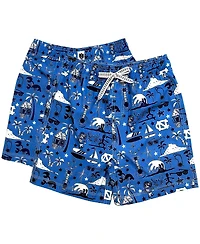 Wes & Willy Big Boys and Girls Carolina Blue North Tar Heels Luau Swim Trunks