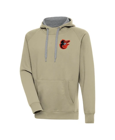 Antigua Men's Khaki Baltimore Orioles Victory Pullover Hoodie