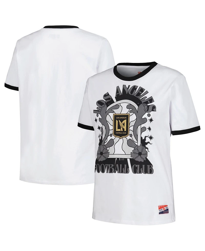 5th & Ocean Women's by New Era White Lafc Throwback Ringer T-Shirt