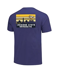 Image One Men's Purple Lsu Tigers Striped Campus Skyline T-Shirt