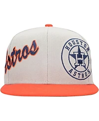 Mitchell & Ness Men's Gray/Orange Houston Astros Knock Out Panel Snapback Hat
