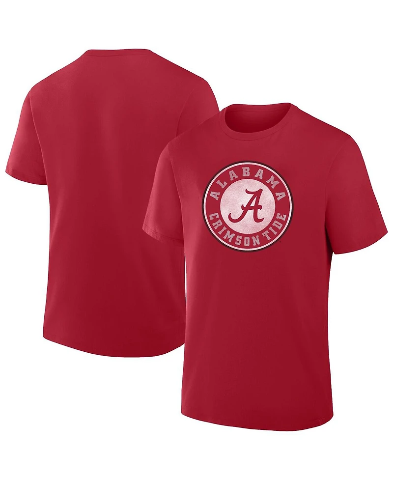 Fanatics Men's Crimson Alabama Tide Big Tall Distressed Logo T-Shirt