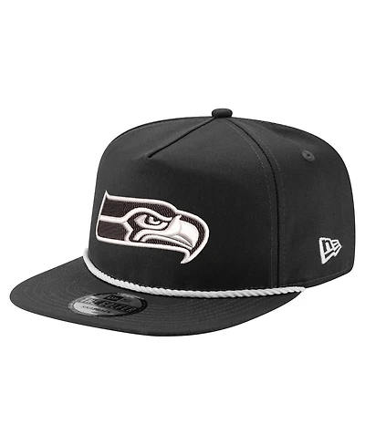 New Era Men's Black Seattle Seahawks B-Dub Golfer Snapback Hat