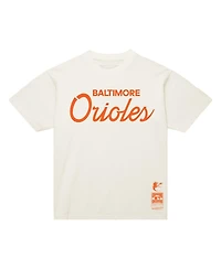 Mitchell & Ness Men's Cream Baltimore Orioles Script T-Shirt