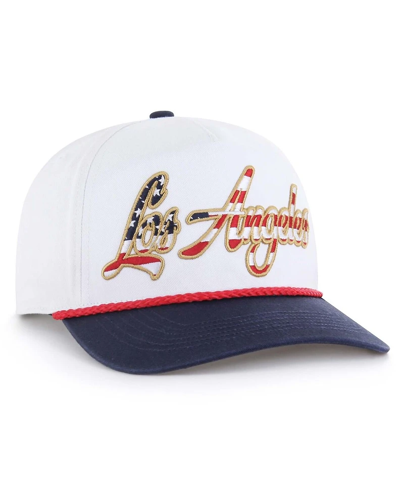 '47 Brand Men's White Los Angeles Dodgers Patriotic Overhand Hitch Adjustable Hat