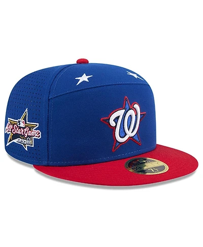 New Era Men's Blue/Red Washington Nationals 2025 Mlb All-Star Game Workout Side Patch 59FIFTY Fitted Hat