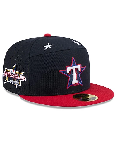 New Era Men's Navy/Red Texas Rangers 2025 Mlb All-Star Game Workout Side Patch 59FIFTY Fitted Hat