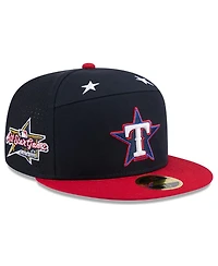 New Era Men's Navy/Red Texas Rangers 2025 Mlb All-Star Game Workout Side Patch 59FIFTY Fitted Hat