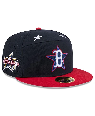 New Era Men's Navy/Red Boston Red Sox 2025 Mlb All-Star Game Workout Side Patch 59FIFTY Fitted Hat