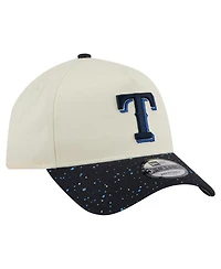 New Era Men's Cream Texas Rangers Speckle A-Frame 9FORTY Adjustable Hat