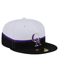 New Era Men's Black/White Colorado Rockies Paint Stroke 59FIFTY Fitted Hat
