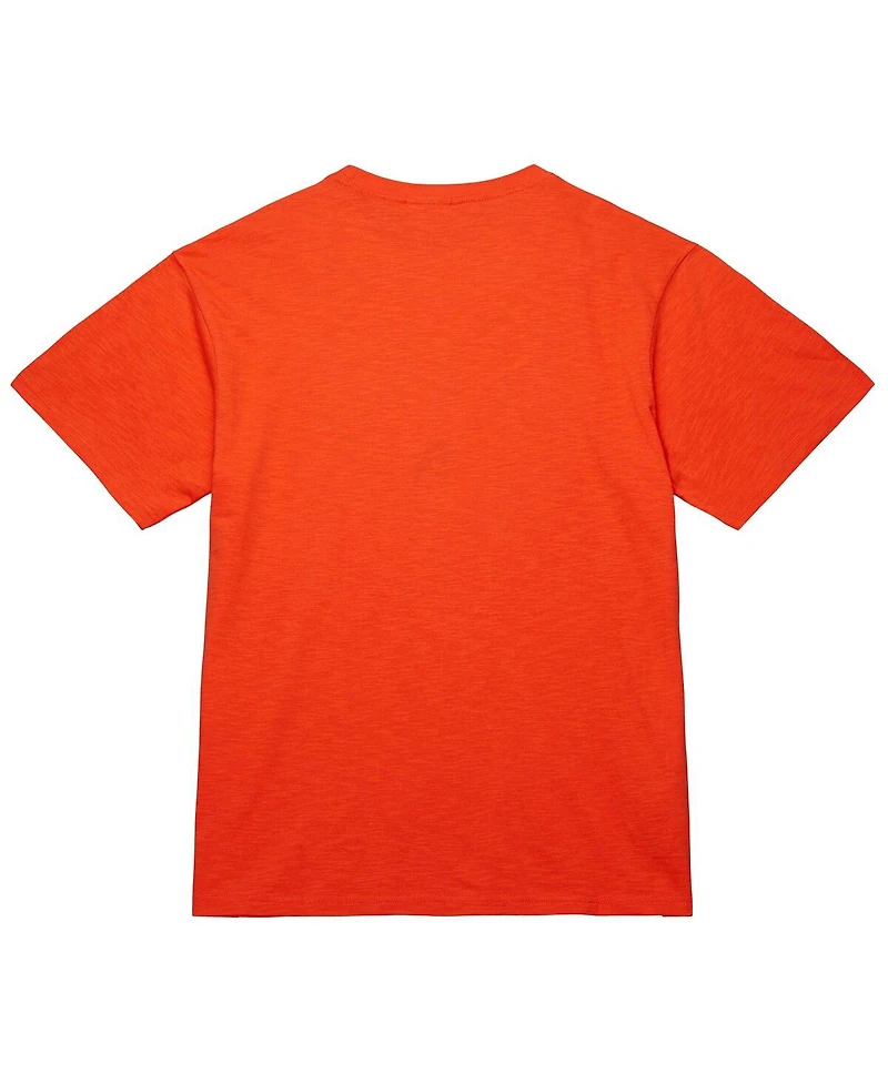 Mitchell & Ness Men's and Women's Orange New York Knicks Hardwood Classics Mvp Logo T-Shirt