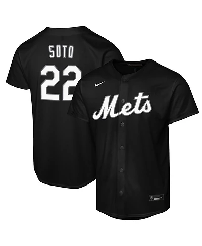 Nike Big Boys and Girls Juan Soto Black New York Mets Lights Out Replica Player Jersey