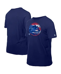 New Era Men's Navy York Mets Puerto Rican Flag Logo T-Shirt