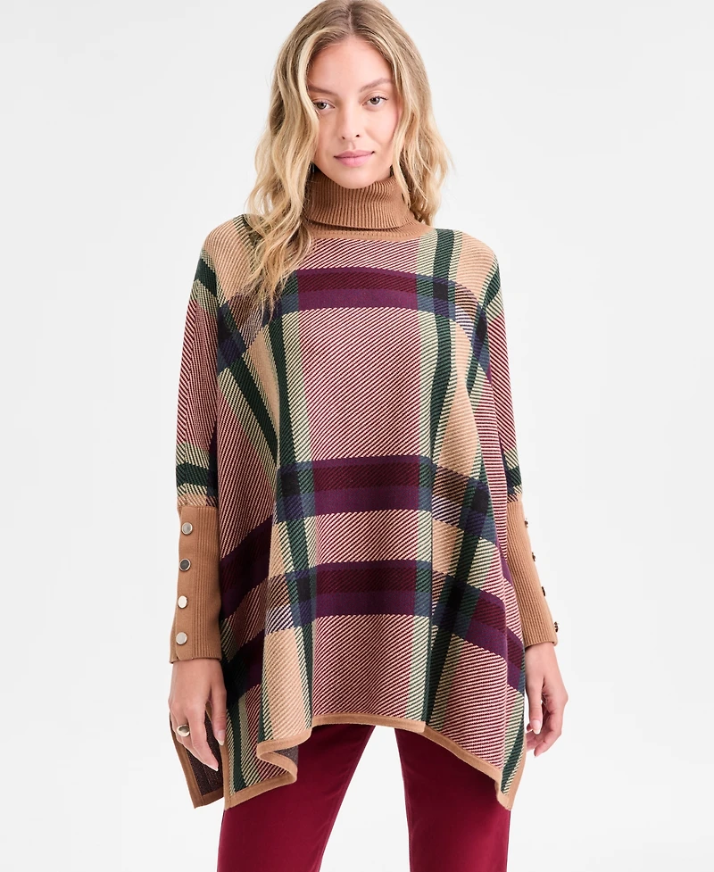 Jones New York Women's Drop Shoulder Turtle Neck Sweater
