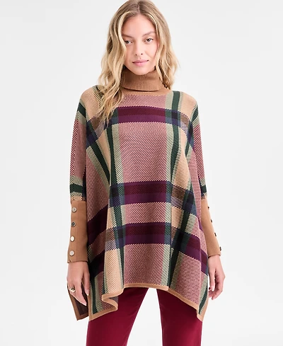 Jones New York Women's Drop Shoulder Turtle Neck Sweater