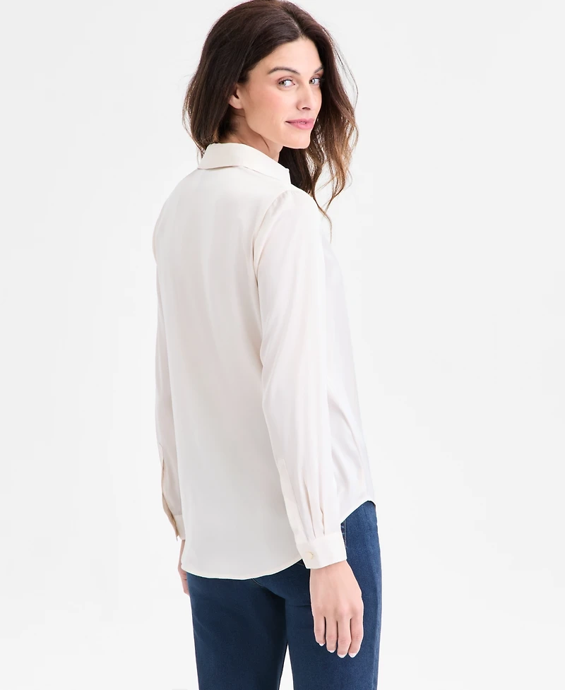 Jones New York Women's Collared Long Sleeve Top