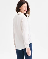 Jones New York Women's Collared Long Sleeve Top
