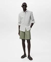 Mango Men's Regular-Fit Stripe-Textured Shirt