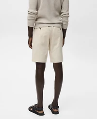 Mango Men's Straight Cotton 10" Bermuda Shorts