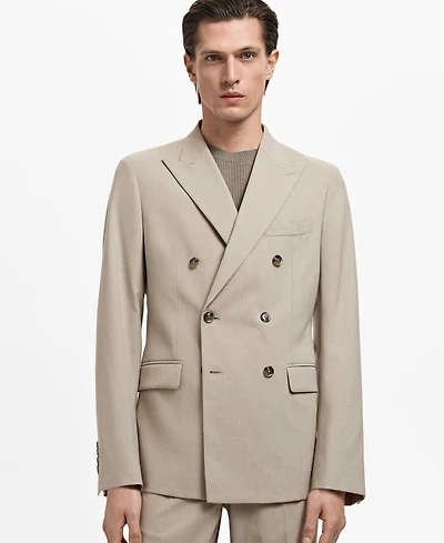 Mango Men's Monaco Double-Breasted Slim-Fit Suit Blazer