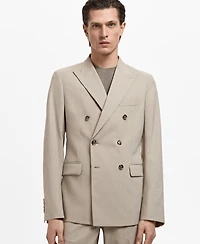 Mango Men's Monaco Double-Breasted Slim-Fit Suit Blazer
