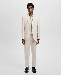 Mango Men's Pleated Linen Lyocell Pants
