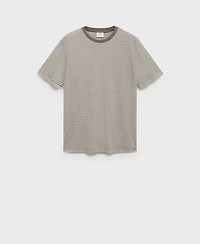 Mango Men's Striped Slim-Fit Linen T-Shirt