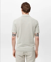 Mango Men's Openwork Detail Cotton Shirt