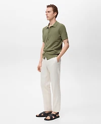 Mango Men's Openwork Detail Cotton Shirt