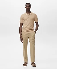 Mango Men's Fine-Knit Cotton Polo Shirt