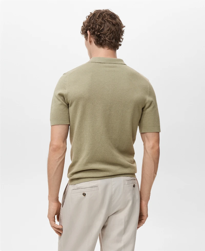 Mango Men's Fine-Knit Cotton Polo Shirt