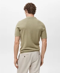 Mango Men's Fine-Knit Cotton Polo Shirt