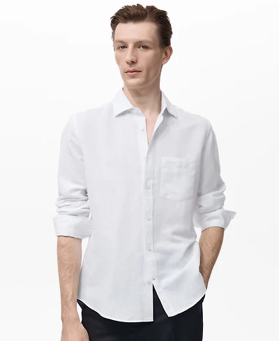Mango Men's Pocket Linen Shirt