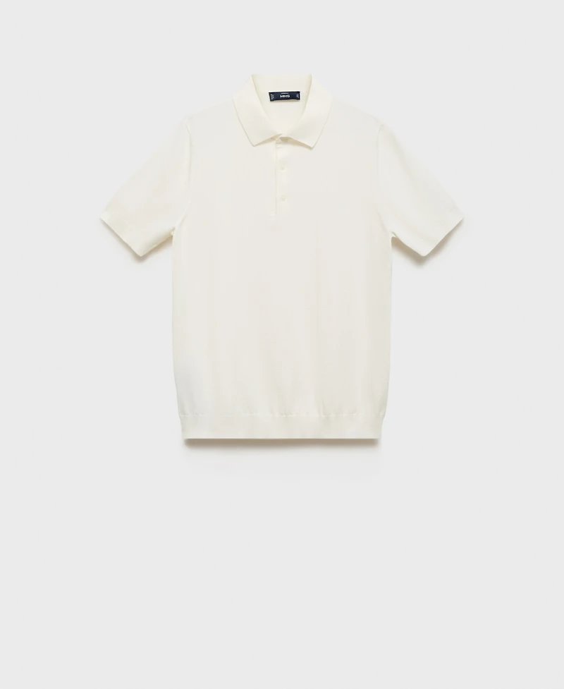 Mango Men's Cotton Fine-Knit Polo Shirt